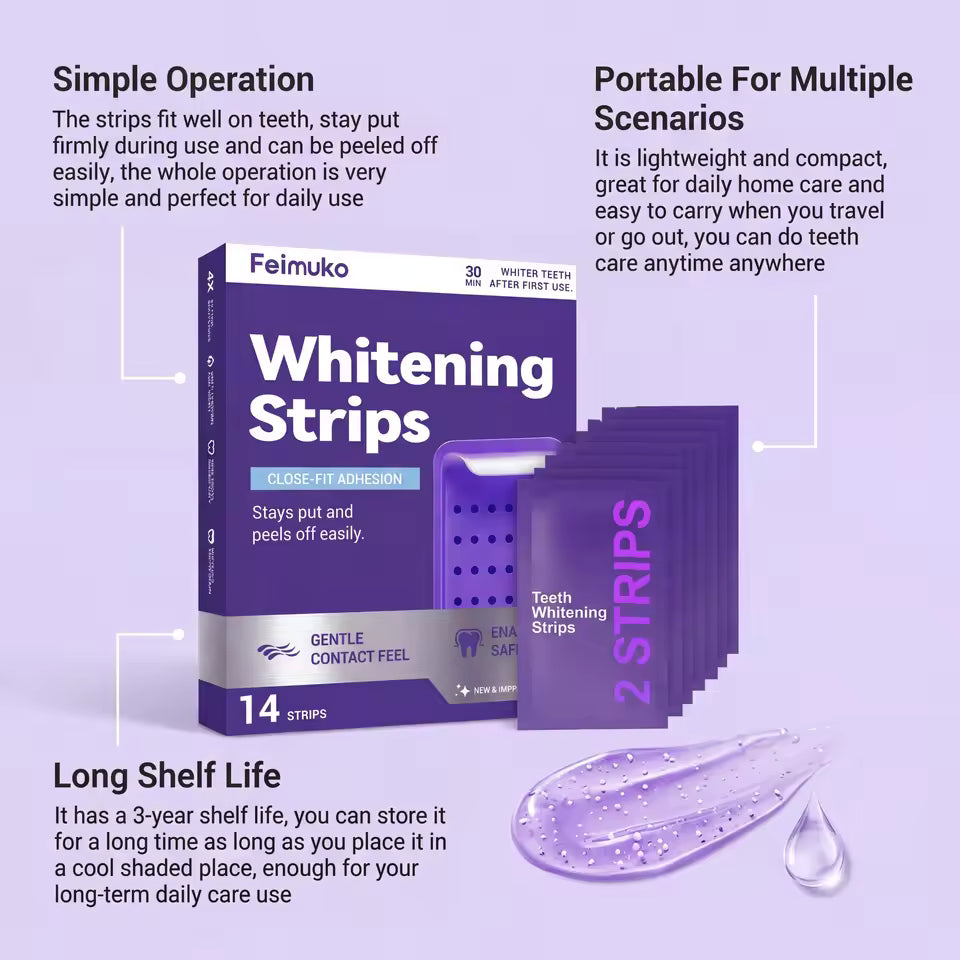 Feimuko™ - Purple Teeth Whitening Strips Oral Care